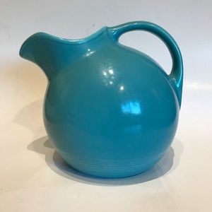 Vintage Harlequin Pottery Service Water Pitcher Original Turquoise Glaze.